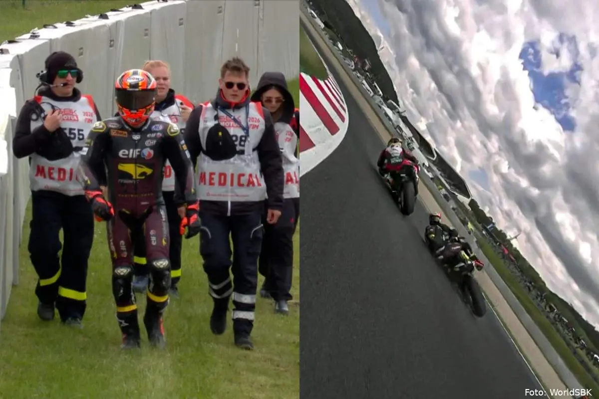 Incidente tra Sam Lowes e Alberto Surra in Gara 1 Superbike WorldSBK a Most, Repubblica Ceca