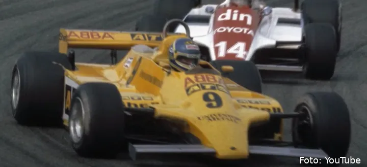 <i>Trommeslageren Slim Borgudd fik lov at skrive ABBA på sin F1-racer</i>