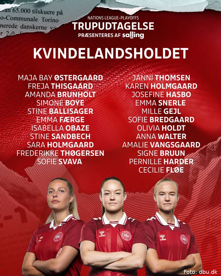 Kvindelandsholdet udtagelse oktober 2025