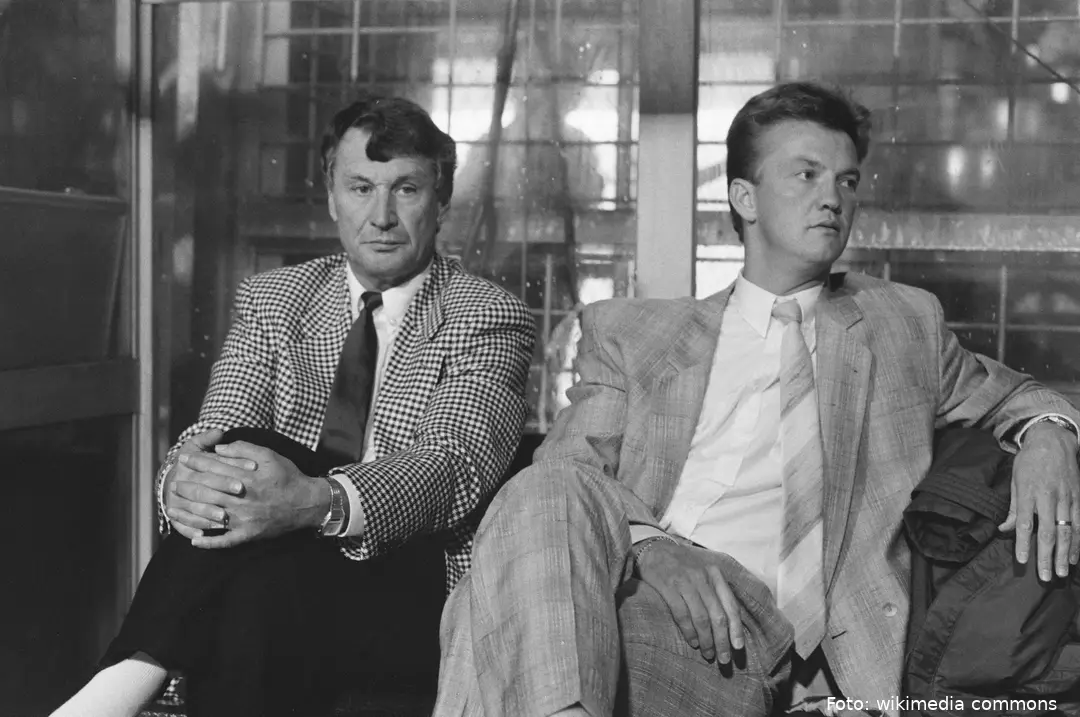 UEFA_Cup_Ajax_tegen_Sporting_Lissabon_1-2_Ajaxtrainer_Spitz_Kohn_en_Louis_van_G,_Bestanddeelnr_934-3327