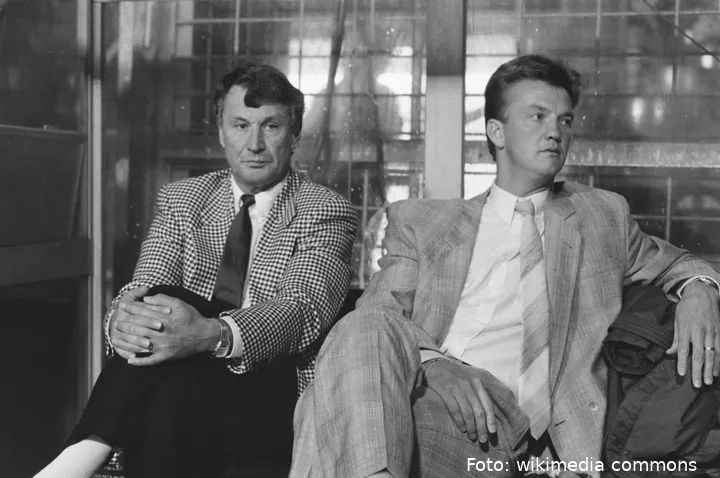 UEFA_Cup_Ajax_tegen_Sporting_Lissabon_1-2_Ajaxtrainer_Spitz_Kohn_en_Louis_van_G,_Bestanddeelnr_934-3327