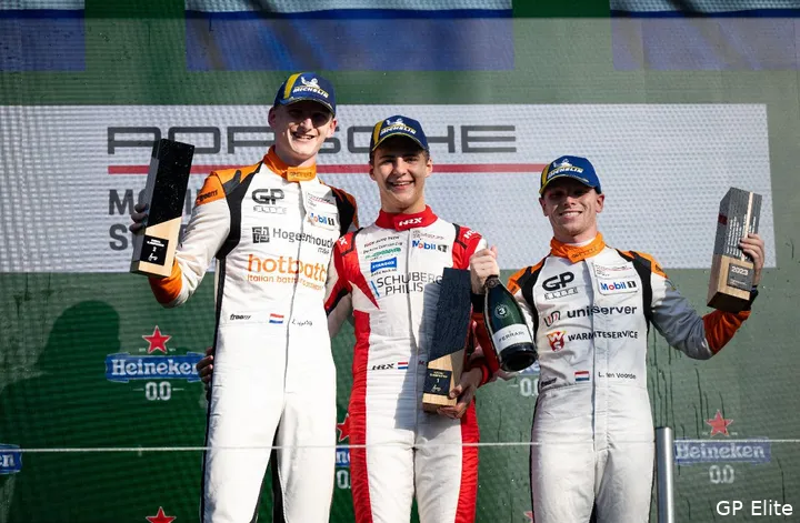 Schuring, Hartog, en Ten Voorde zorgden op zaterdag voor een volledig Nederlands podium. (Foto: GP Elite)
