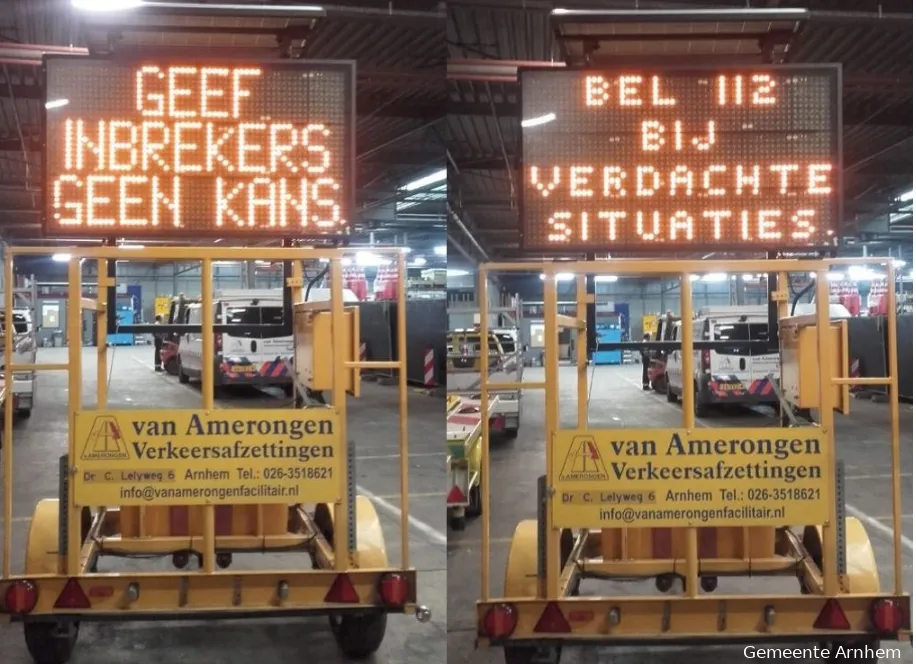 tekstwagens inbraakpreventie