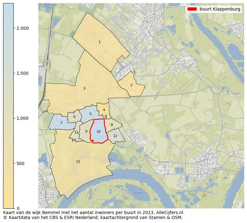 klappenburgkaart buurt gemeente lingewaard