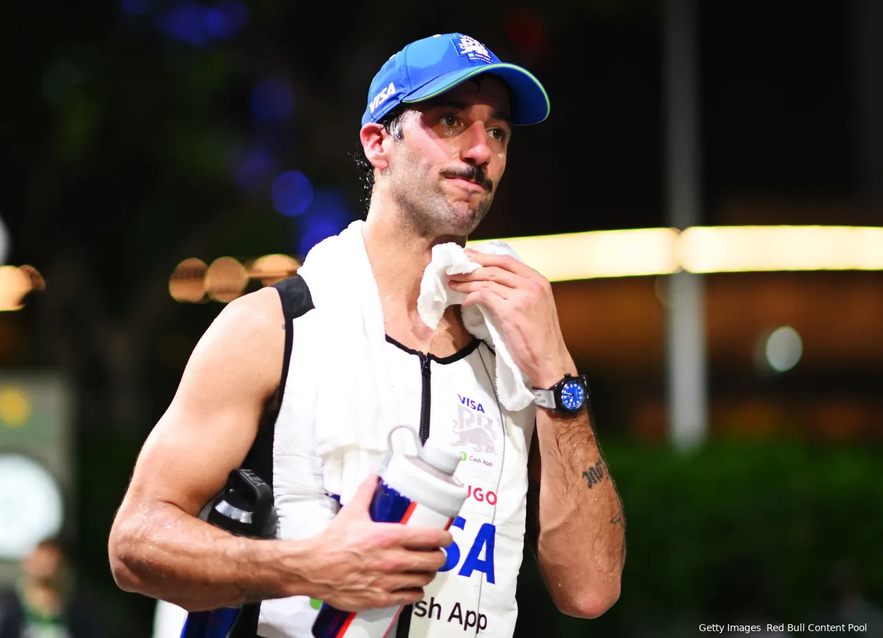 Daniel Ricciardo, full of emotions, walking through the paddock after the 2024 Singapore Grand Prix.