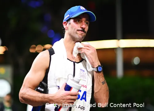 Daniel Ricciardo, full of emotions, walking through the paddock after the 2024 Singapore Grand Prix.