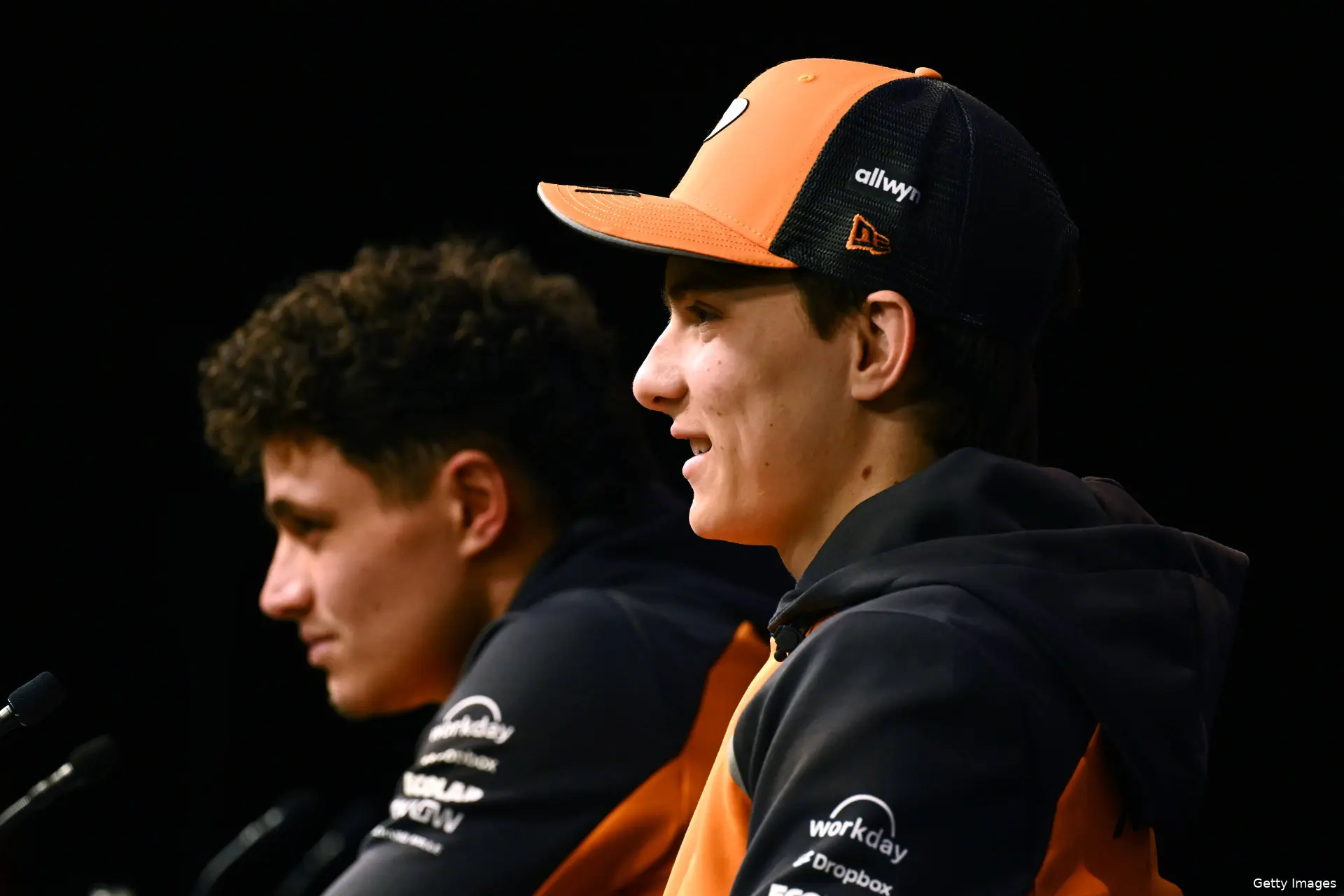 75 launch event 2025 lando norris l oscar piastri r