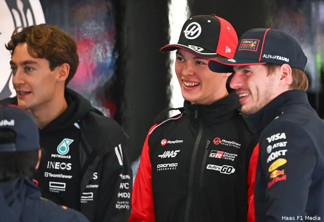 oliver bearman haas max verstappen red bull racing george russell mercedes gp groot brittannie 2025