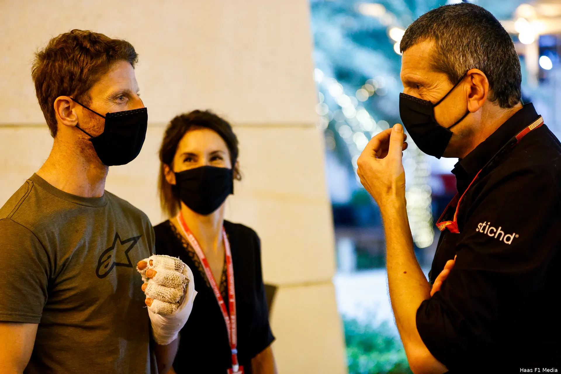 Romain Grosjean Guenther Steiner Haas Sakhir