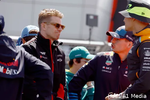 nico hulkenberg haas silverstone race 2024 rijdersparade max verstappen lando norris