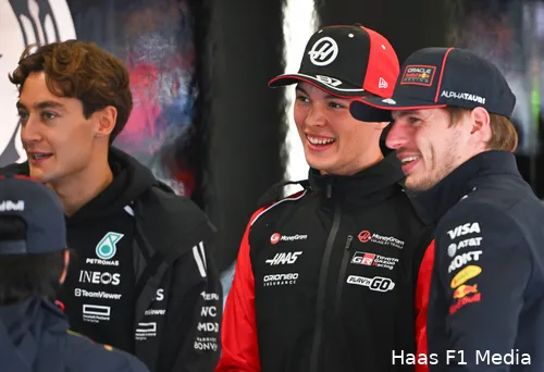 oliver bearman haas max verstappen red bull racing george russell mercedes gp groot brittannie 2025