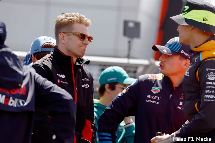 nico hulkenberg haas silverstone race 2024 rijdersparade max verstappen lando norris