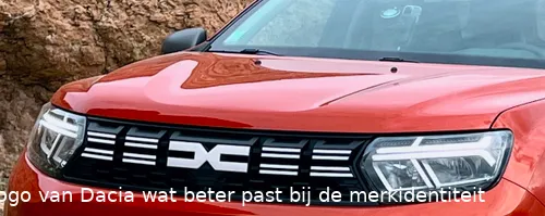 Het nieuwe logo van Dacia wat beter past bij de merkidentiteit