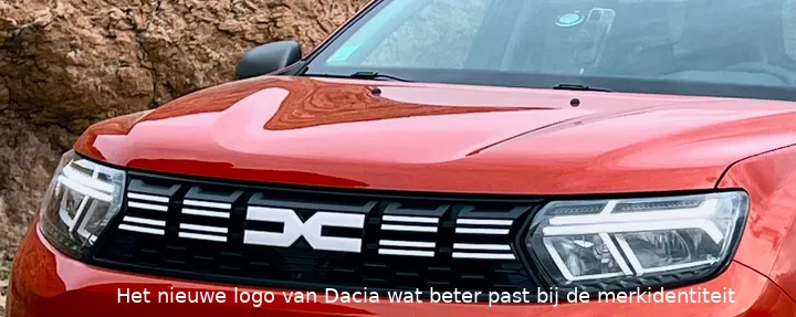 Het nieuwe logo van Dacia wat beter past bij de merkidentiteit