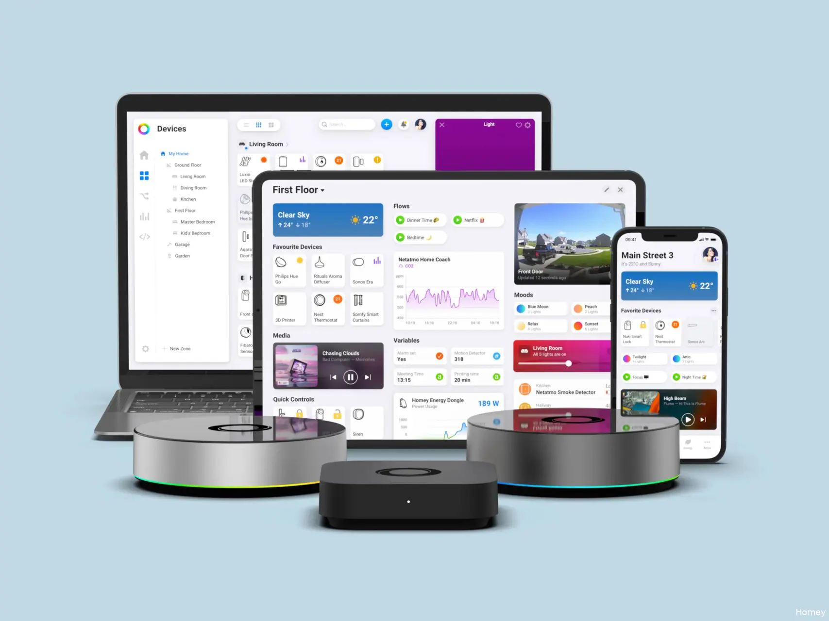 Homey App en Homey Bridge
