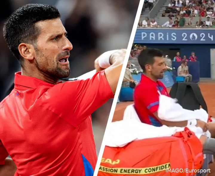 Djokovic solicitó un tiempo muerto médico en el segundo set.