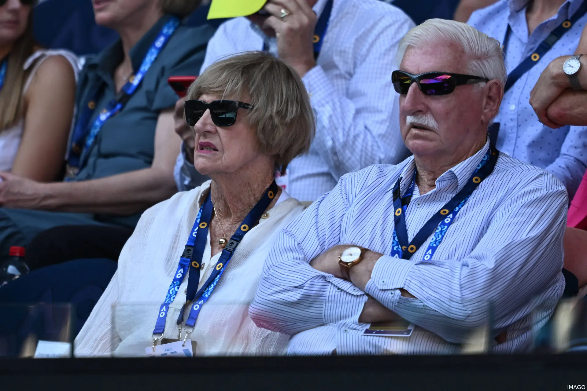 Margaret Court watches on.