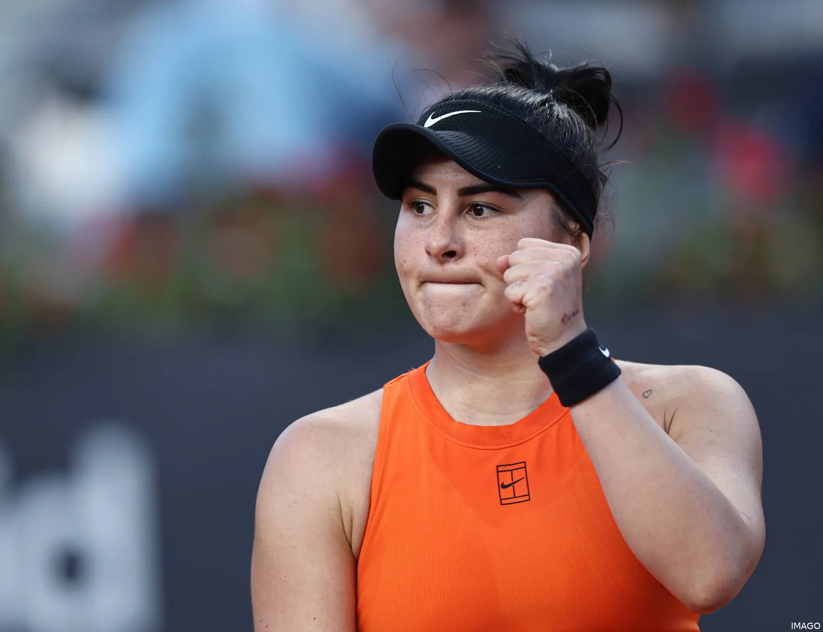 Bianca Andreescu with a fist pump.