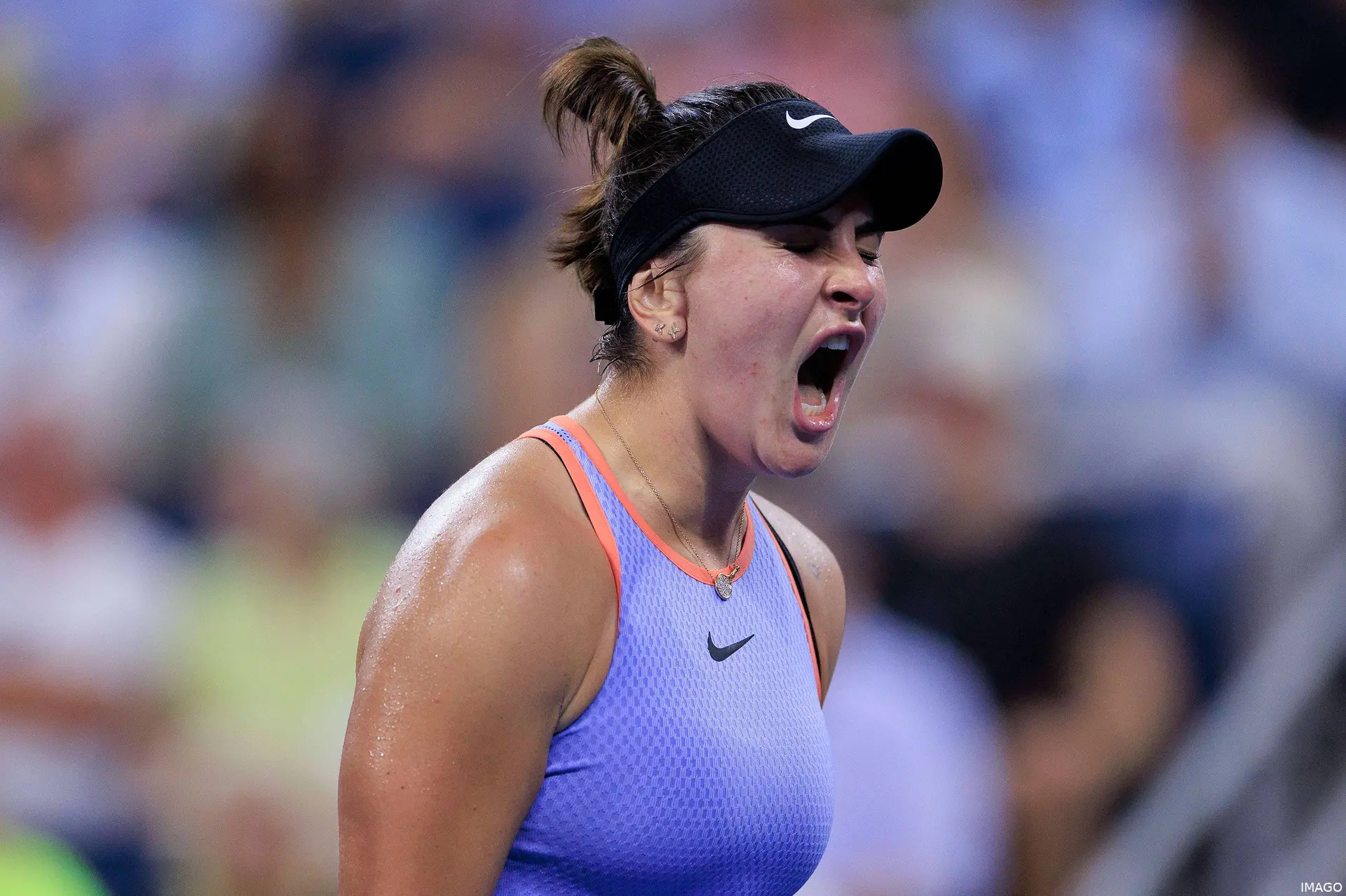Bianca Andreescu celebrando con pasión en el US Open