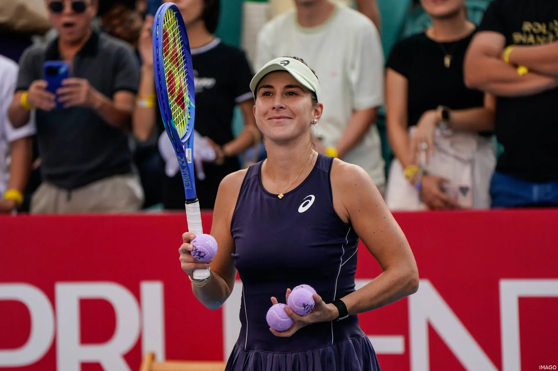 Bencic smiling on court