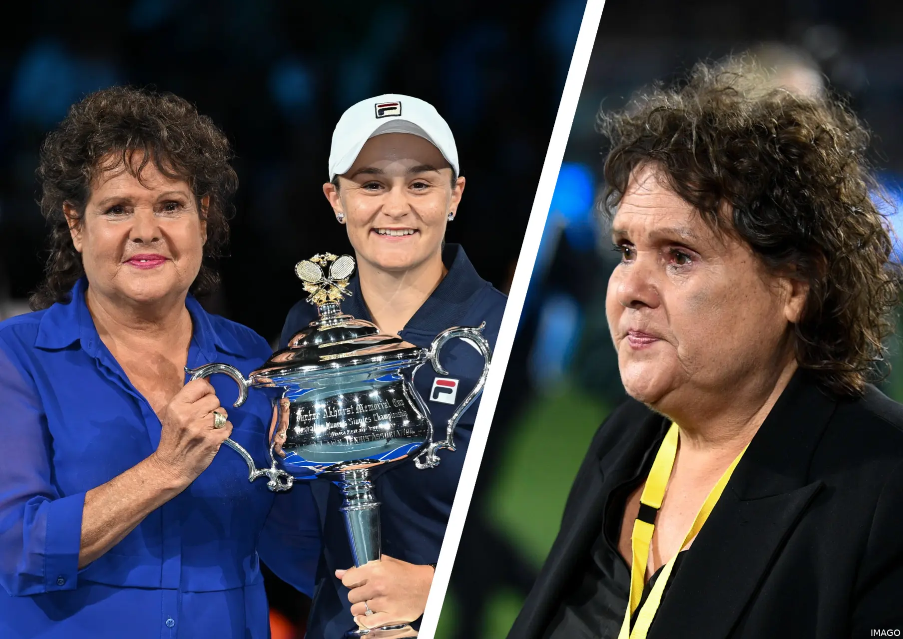 Collage of Evonne Goolagong Cawley.