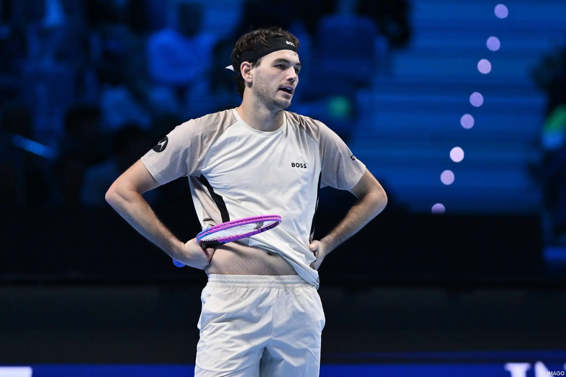 Taylor Fritz with his hands on his hips during the ATP Finals