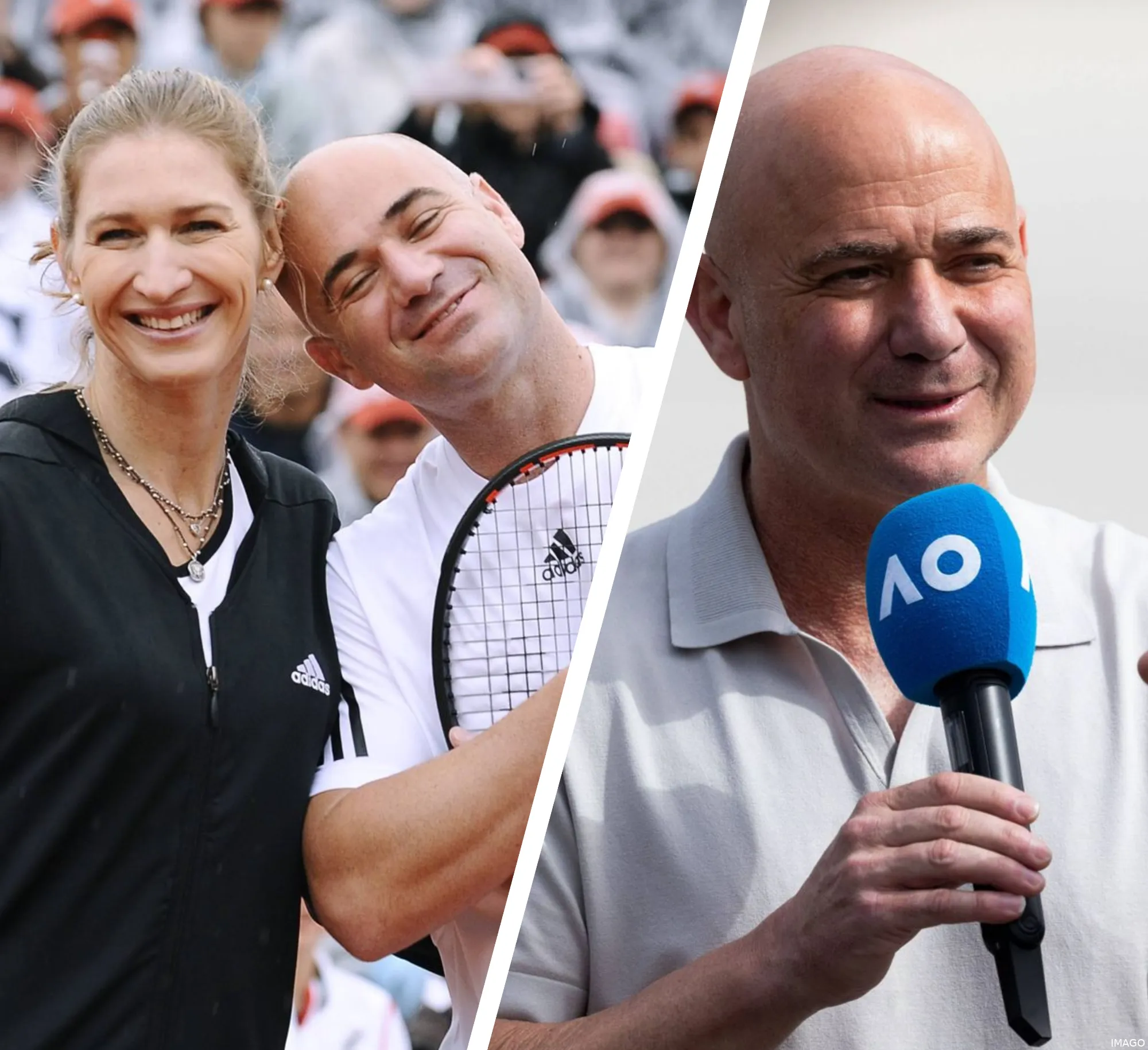 Half and Half photo of Andre Agassi