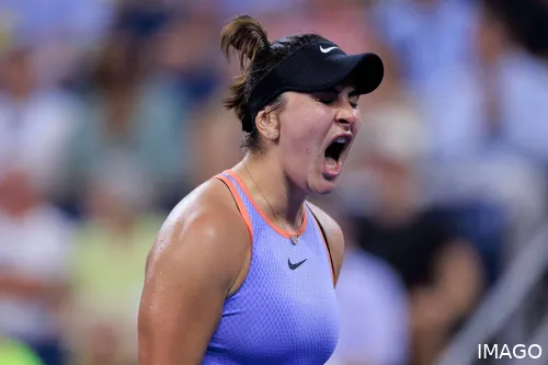 Bianca Andreescu celebrando con pasión en el US Open