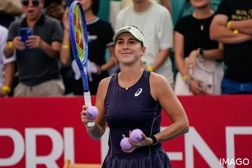 Bencic smiling on court
