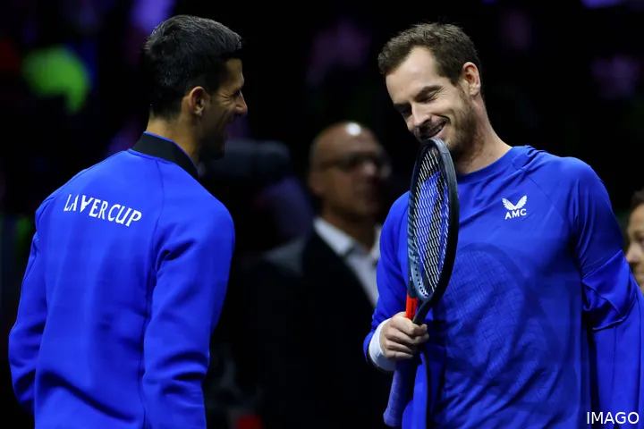 Andy Murray y Novak Djokovic en la Copa Laver 2022