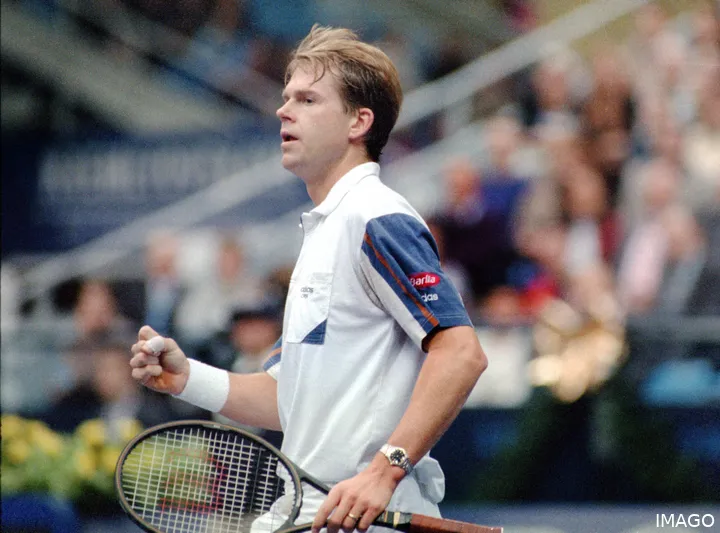 Stefan Edberg in action.