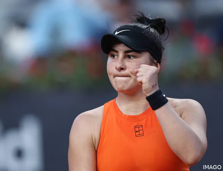 Bianca Andreescu with a fist pump.