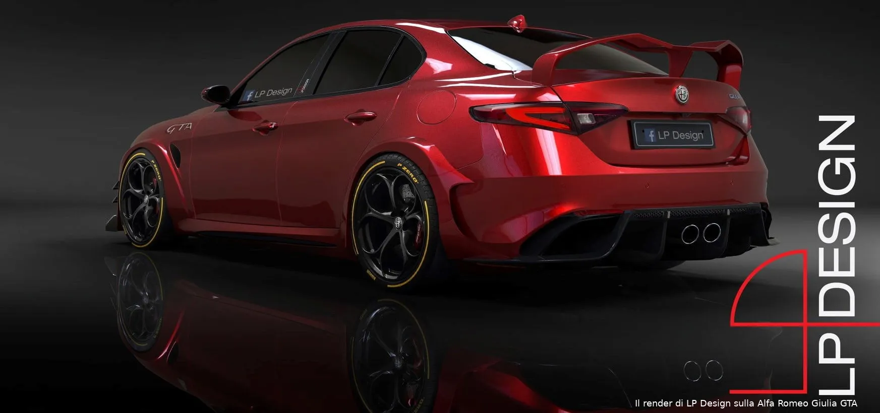 alfa romeo giulia gta concept posteriore render di lp design