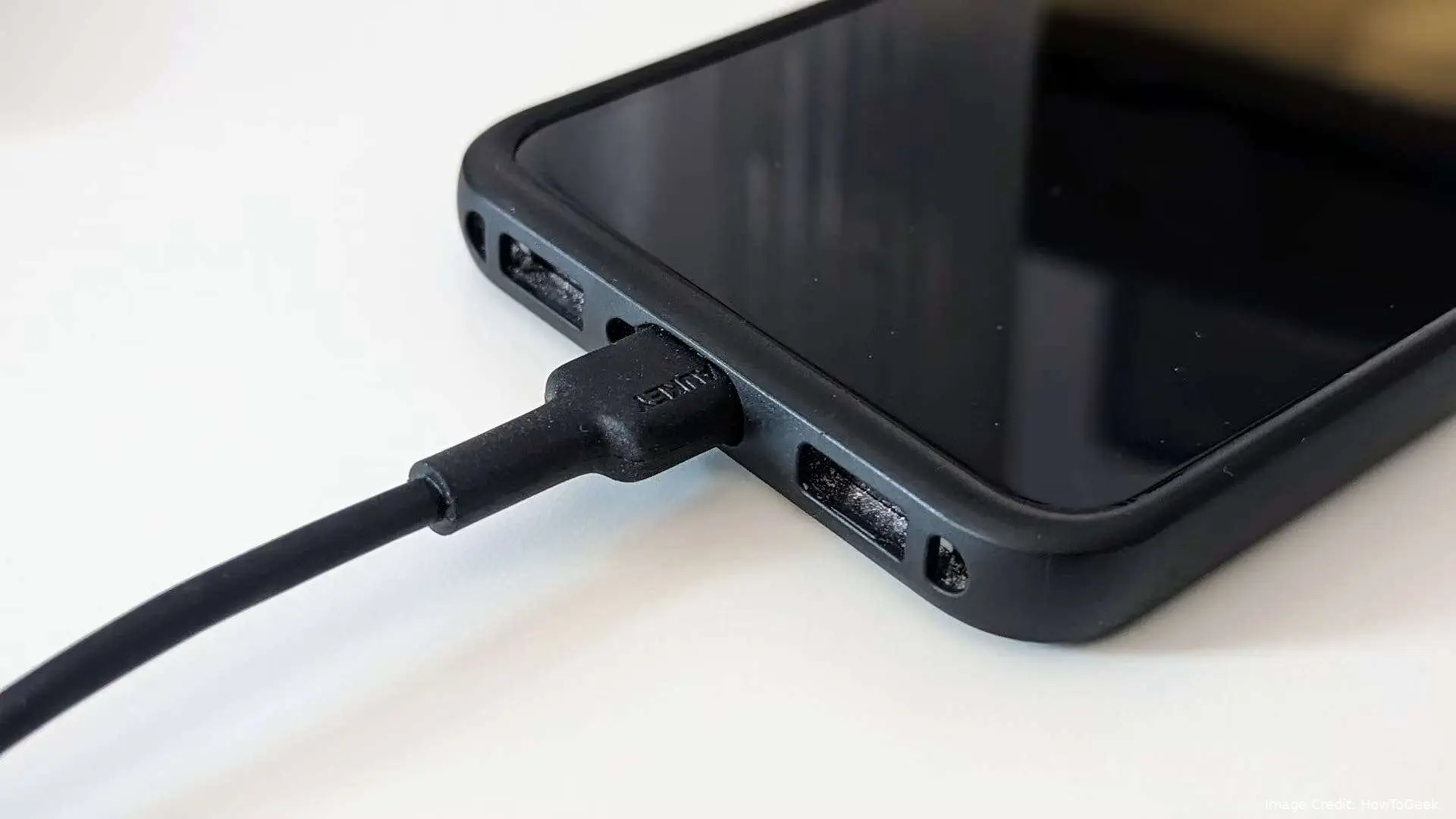 phone charging plugged in