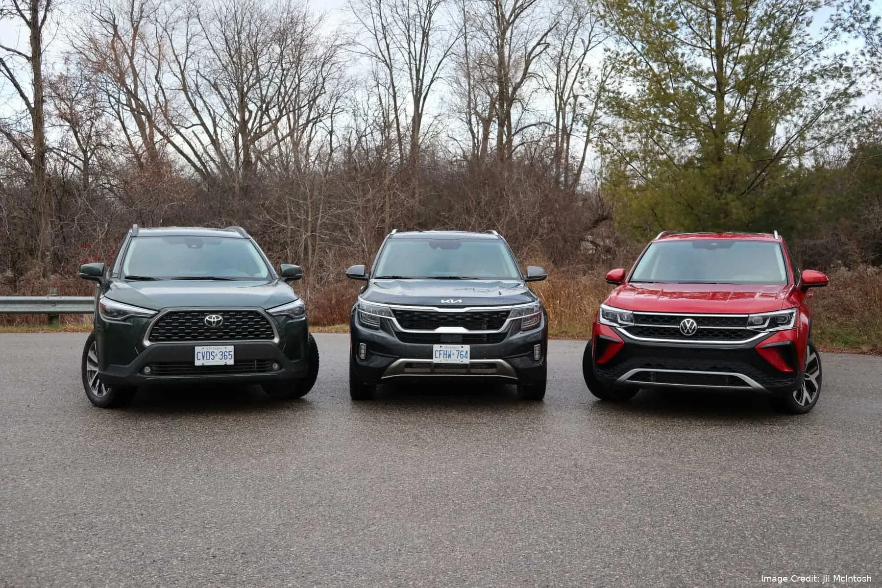 toyota collora cross v kia seltos v volkswagen taos