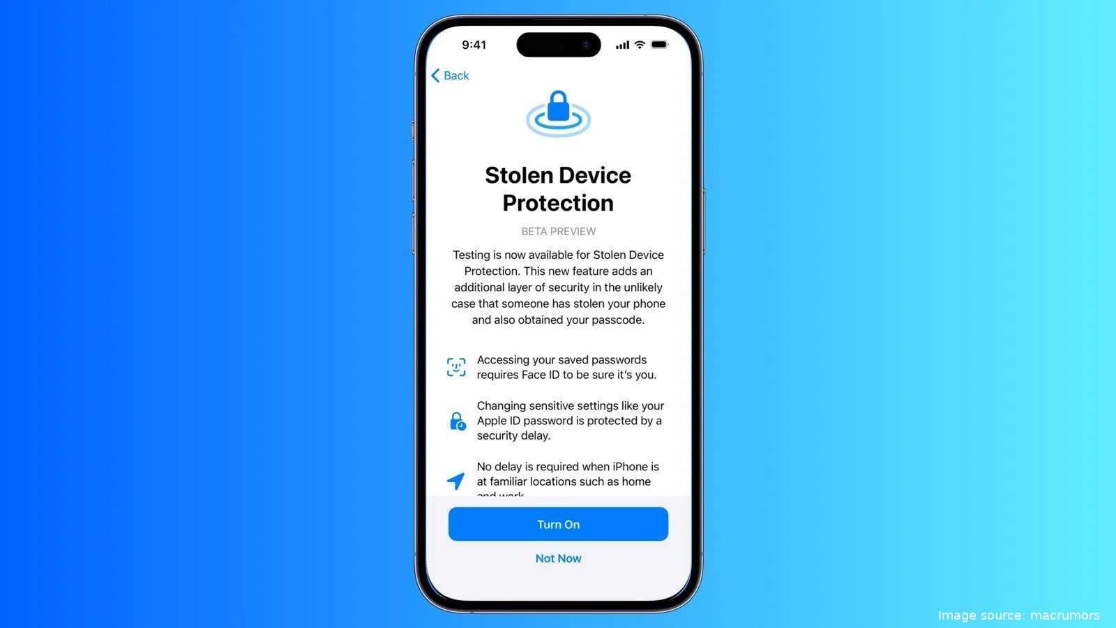 stolen device protection on iphone