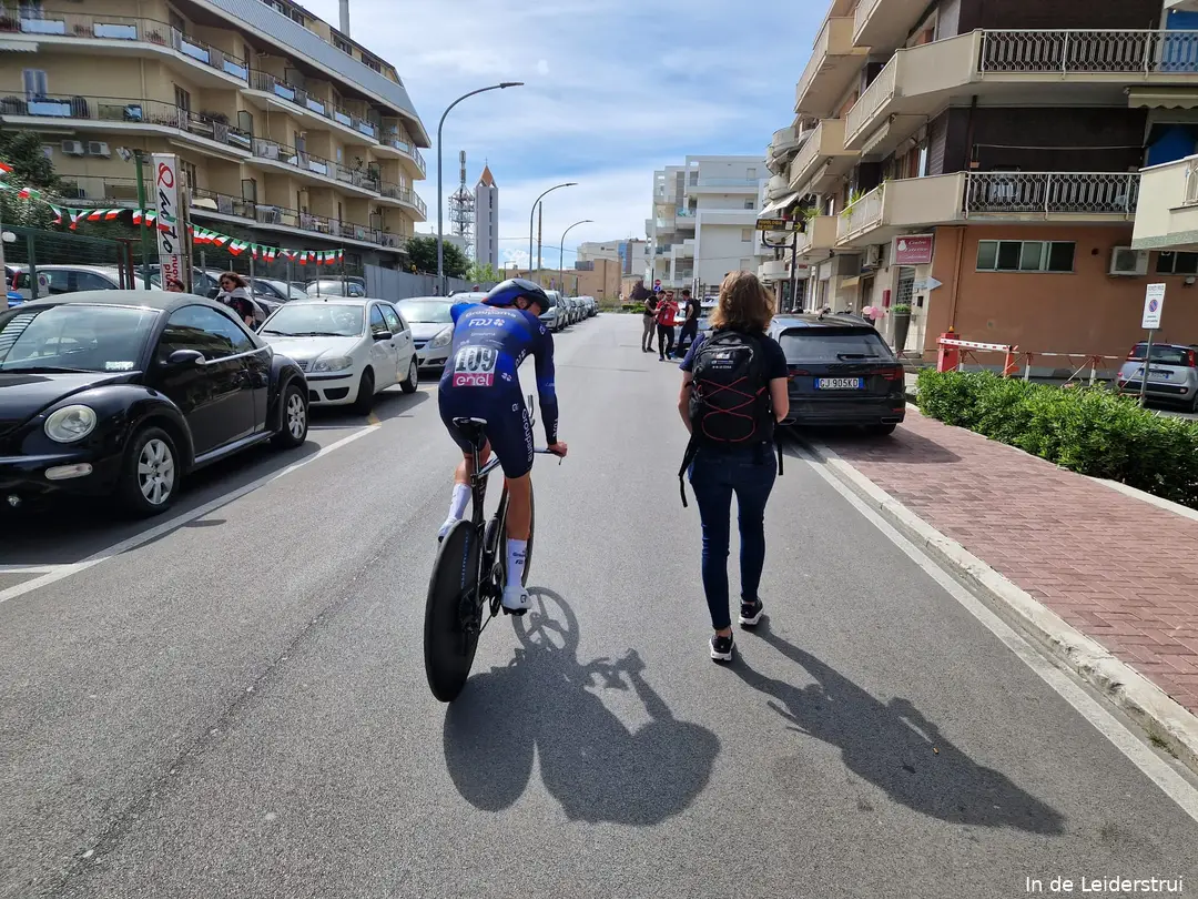 Van den Berg after his time trial on the first Giro day.