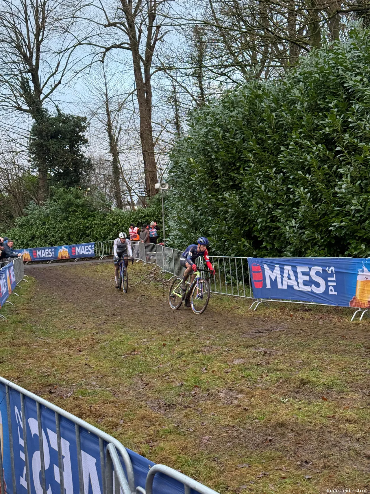 Thibau Nys (right) and teammate Lars van der Haar in the race.