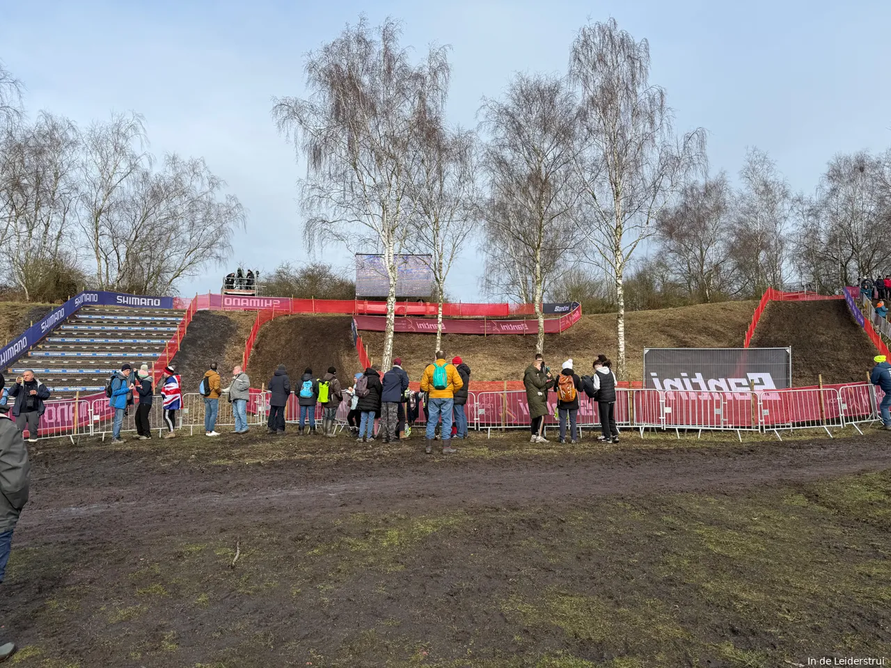 The first real obstacle: a staircase with thirteen steps, each spaced out quite far, followed by a steep descent leading into an equally steep climb — which will likely require riders to run up