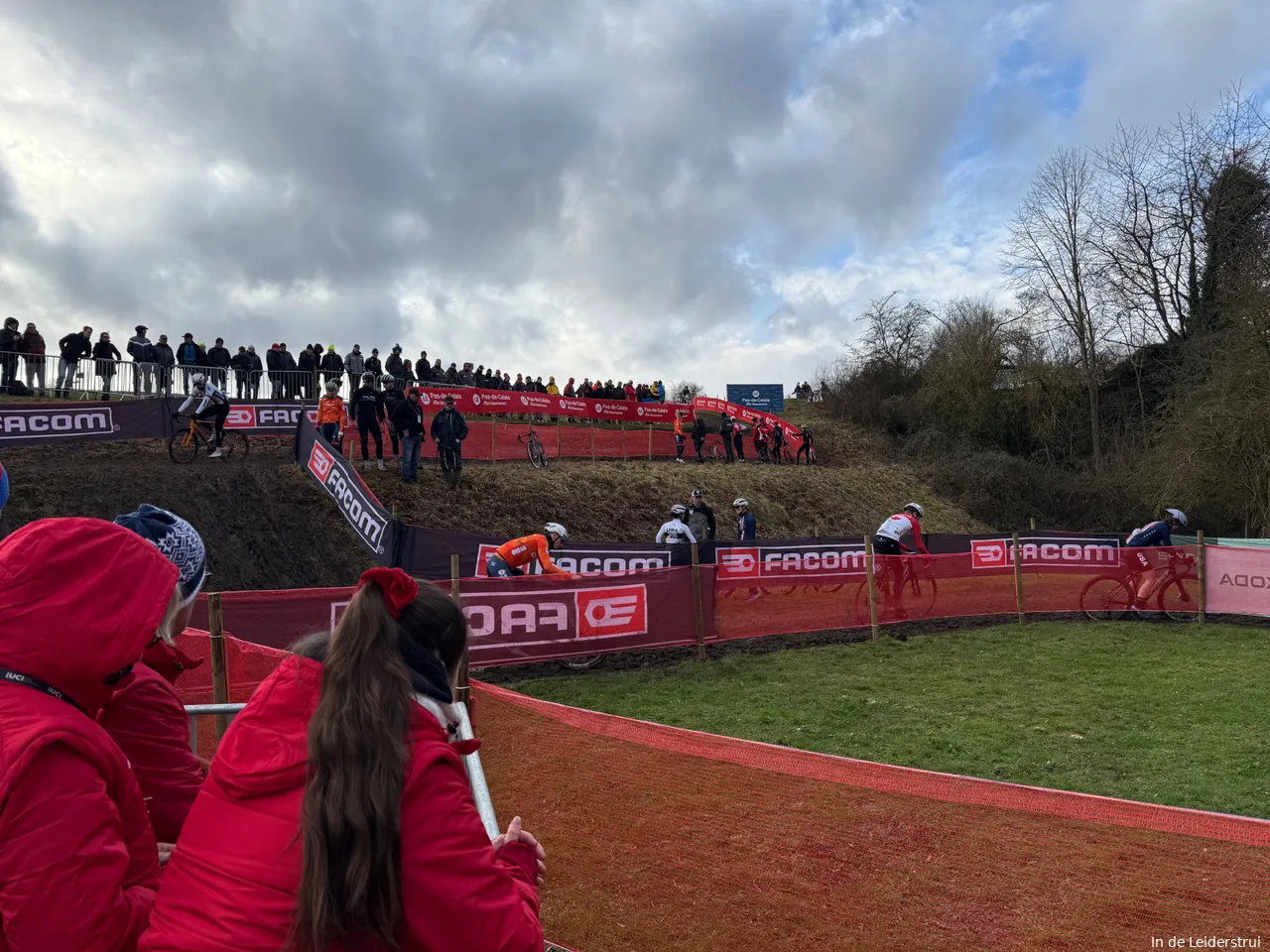 After the short, steep descent following the off-camber section, riders face a sharp left-hand turn before swinging back to the right
