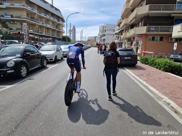 Van den Berg after his time trial on the first Giro day.