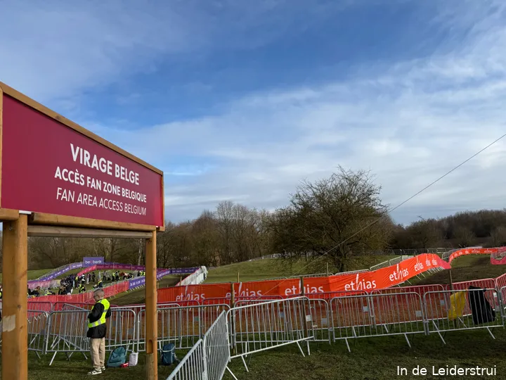 After a loop around the Belgian fan zone, riders face the most difficult section of the course — the off-camber slope