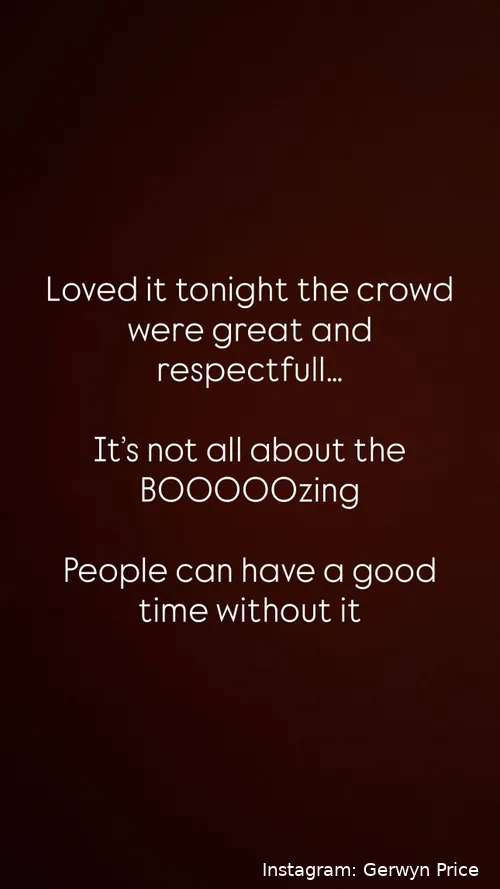 Gerwyn Price about the crowd in Saudi Arabia on his Instagram account