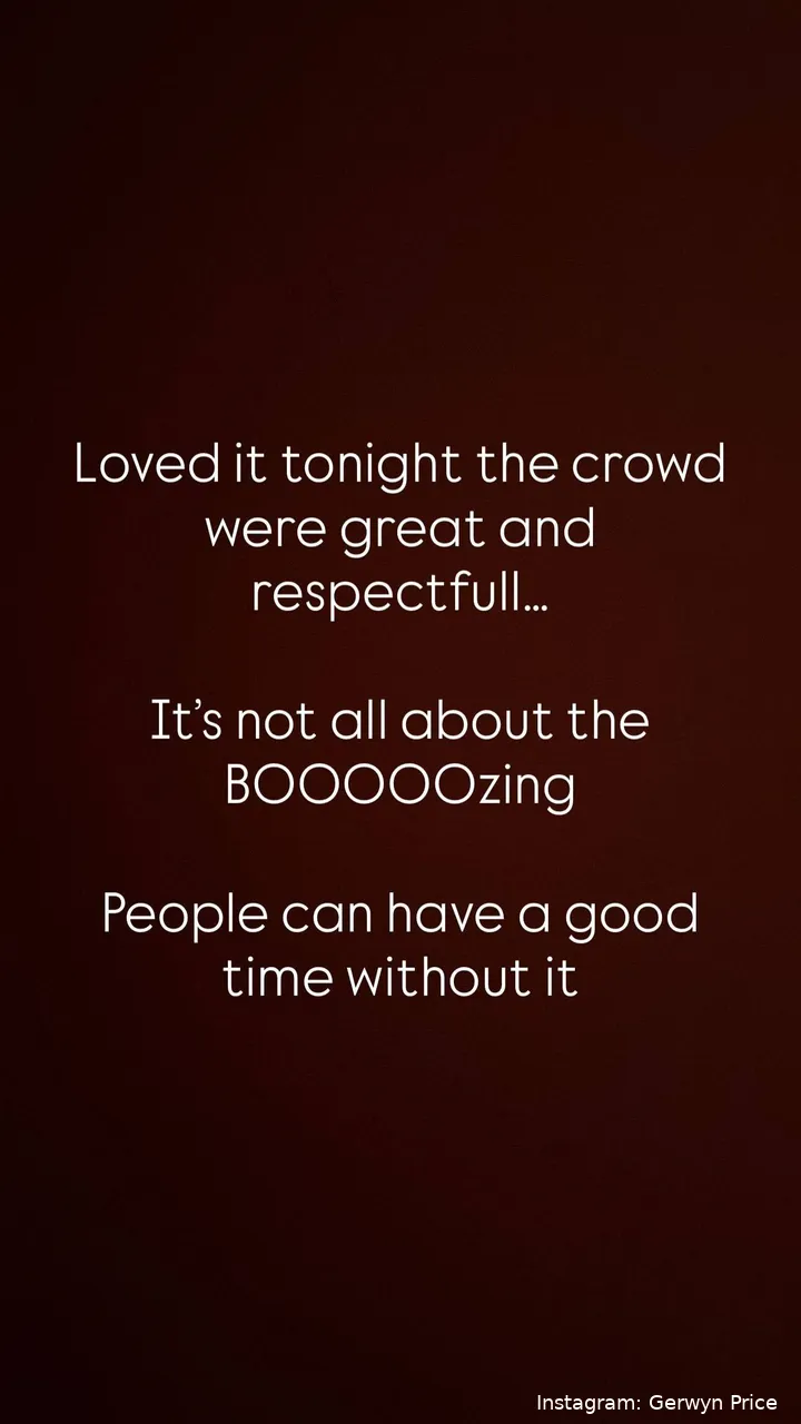 Gerwyn Price about the crowd in Saudi Arabia on his Instagram account