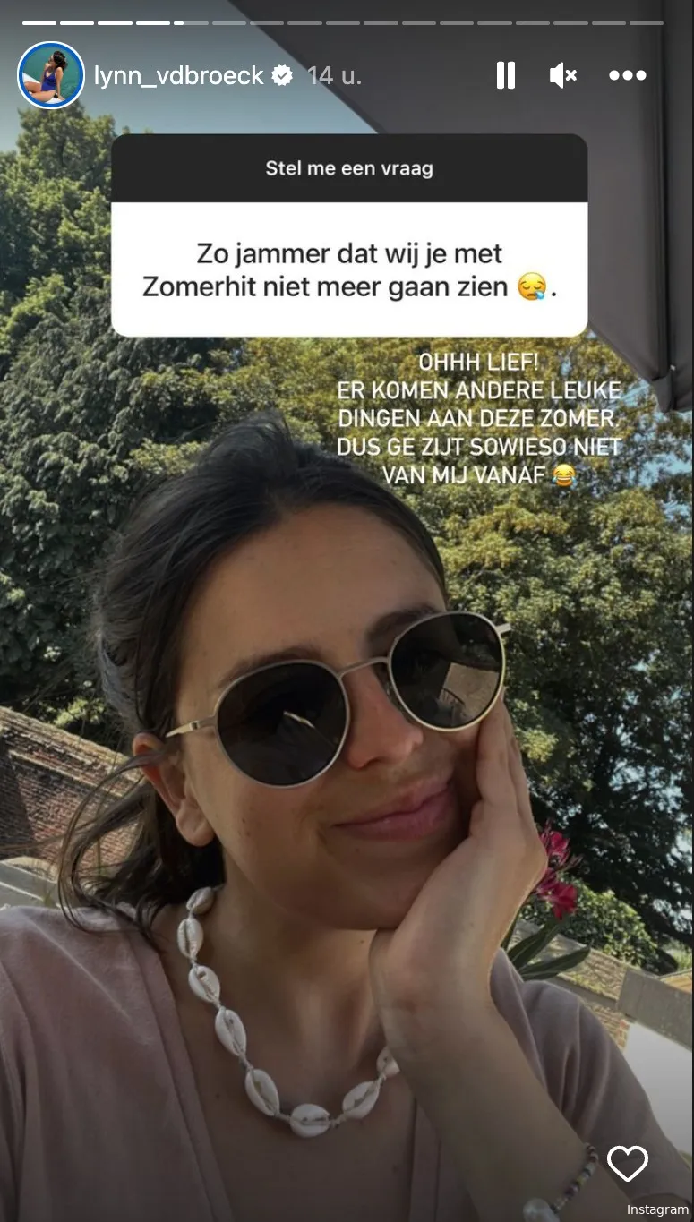 Bron: Instagram Stories (@lynn_vdbroeck)