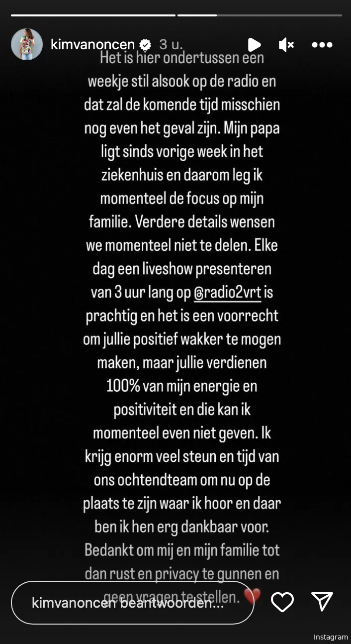 Instagram Stories (@kimvanoncen)