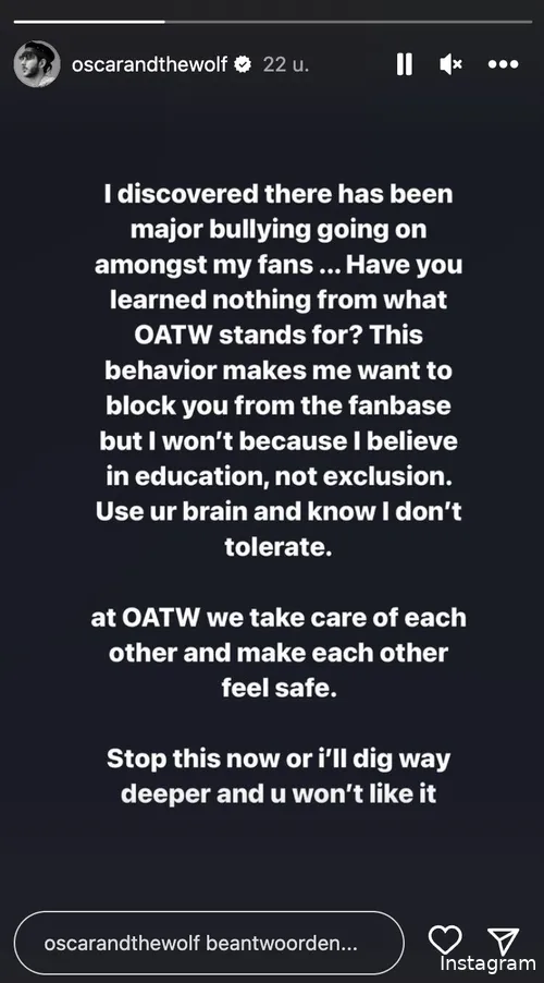 Bron: Instagram Stories (@oscarandthewolf)