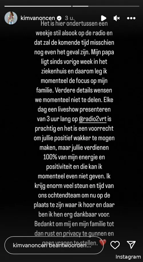Instagram Stories (@kimvanoncen)