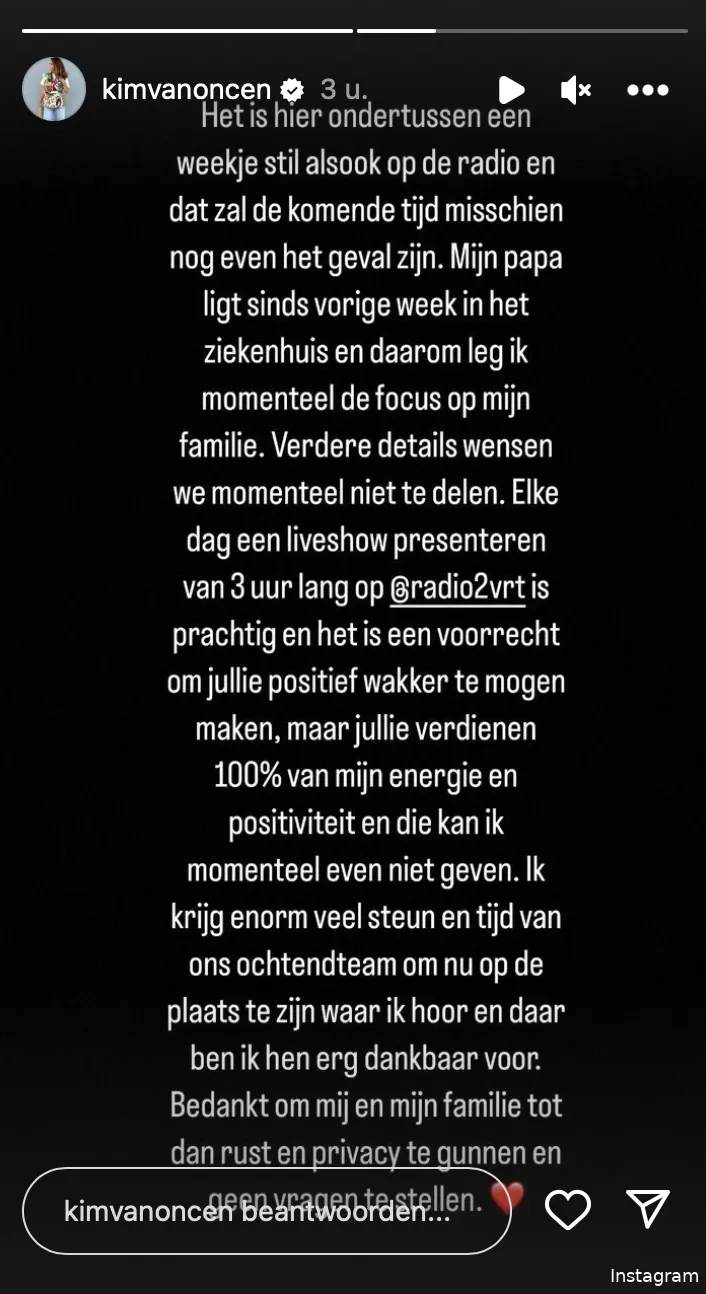 Instagram Stories (@kimvanoncen)
