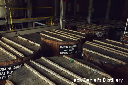 Charcoal mellowing at Jack Daniel’s